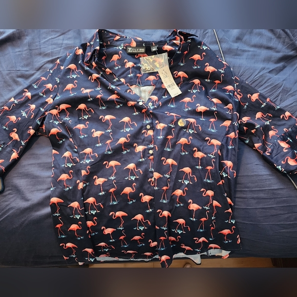 7th Avenue Navy Blouse Large - Picture 1 of 2